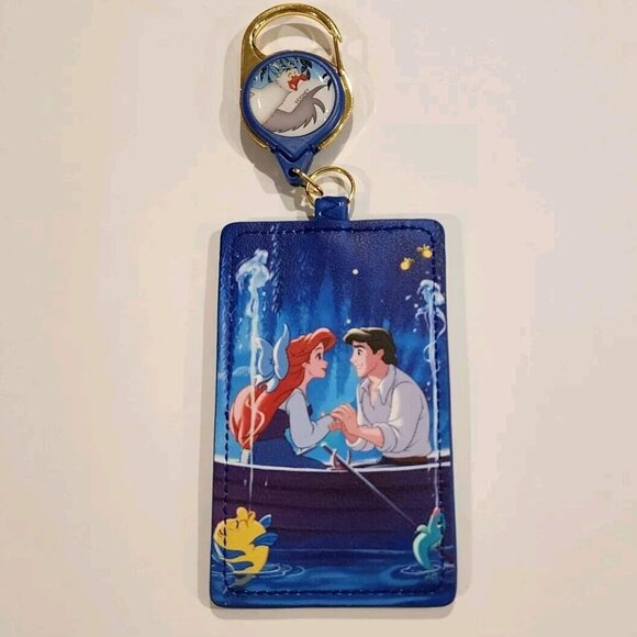 Loungefly Disney Ariel Eric Boat Little Mermaid Kiss the Girl Lanyard ID Holder - Picture 10 of 10